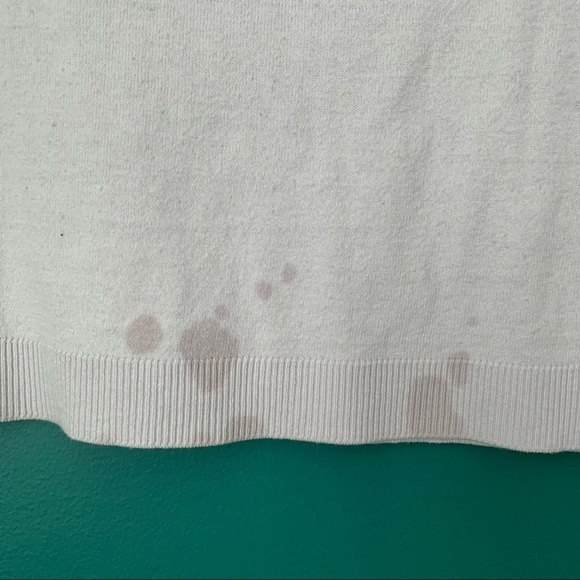 Banana Republic White 3/4 Sleeve Round Neck Knit Sweater size XS - Picture 6 of 8